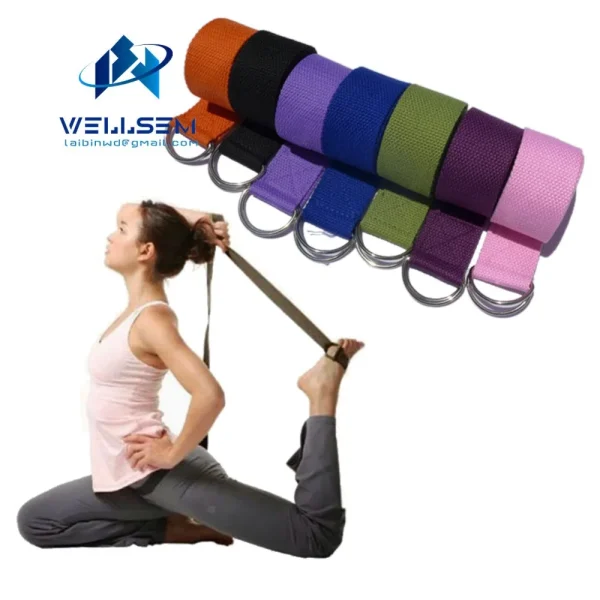 Women Yoga Stretch Strap D-Ring Belt Fitness Exercise Gym Rope Figure Waist Leg Resistance Fitness Band - Image 2